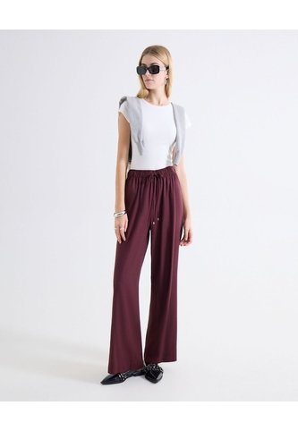 Pantalón Barrel Corte Curvo  Para Mujer Vino Seven Seven Seven Seven