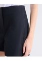 Short Tiro Alto Pinzas Delanteras  Para Mujer Negro Seven Seven de Seven Seven
