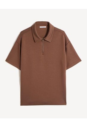 Polo  Para Hombre Cuello Maquina Sin Bolsillo Color Café Marca Seven Seven #45110964