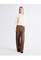 Saco Cuello Alto Half Zipper  Para Mujer Beige Seven Seven de Seven Seven