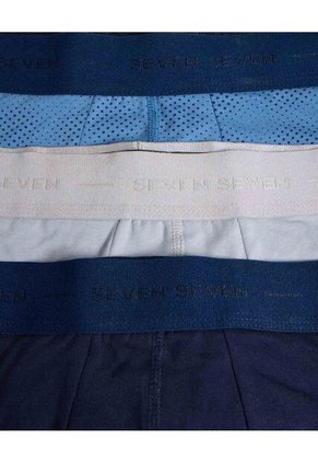Pack X3 De Boxers Cortos  Para Hombre Azul Seven Seven