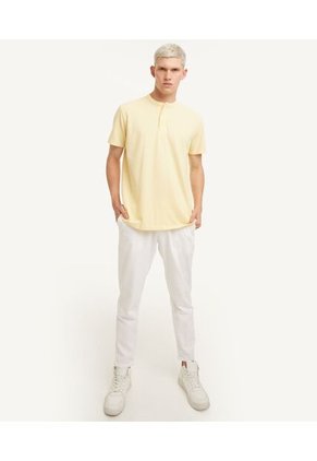 Polo Cuello Mao Sin Bolsillo Hombre Seven Poliéster Amarillo 45110711-1103