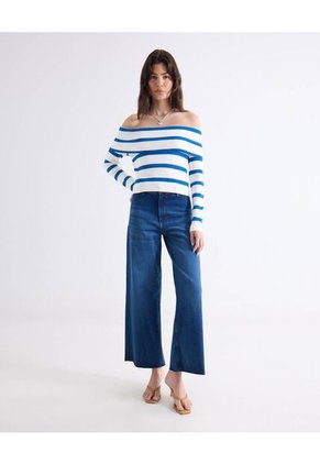 Saco  Para Mujer Cuello Redondo Color Azul Marca Seven Seven #28330692