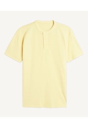 Polo Cuello Mao Sin Bolsillo Hombre Seven Poliéster Amarillo 45110711-1103