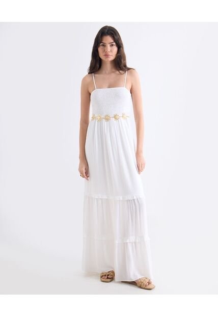 Vestido  Para Mujer M/Sisa Largo Color Blanco Marca Seven Seven #28171520