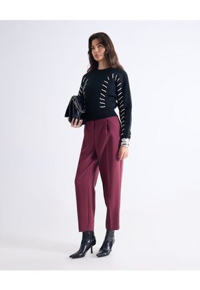 Pantalón  Para Mujer Moda Color Vino Marca Seven Seven #28071968