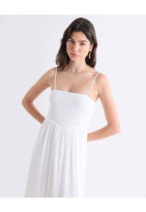 Vestido  Para Mujer M/Sisa Largo Color Blanco Marca Seven Seven #28171520