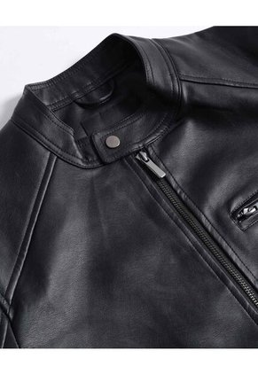 Chaqueta Biker En Pu  Para Hombre Negro Seven Seven