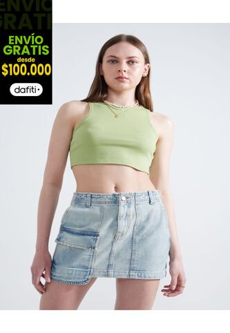 Falda Para Mujer Corto Color Azul  Marca Seven Seven #28140868 Seven Seven