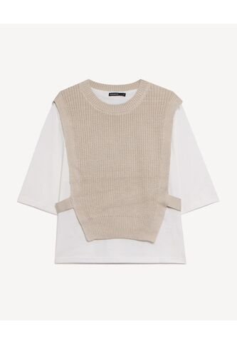 Camiseta  Para Mujer Manga Corta Cuello Redondo Color Beige Marca Seven Seven #28096619 Seven Seven