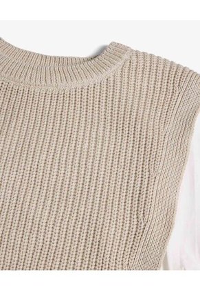 Camiseta Doble Prenda En Tricot  Para Mujer Beige Seven Seven