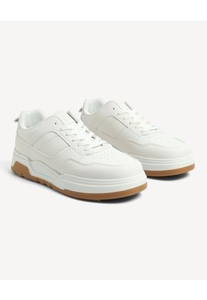 Tenis Monocromáticos De Suela Alta Para Hombre Blanco Seven Seven