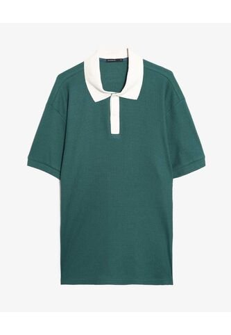 Polo Relaxed Tejida  Para Hombre Verde Seven Seven Seven Seven