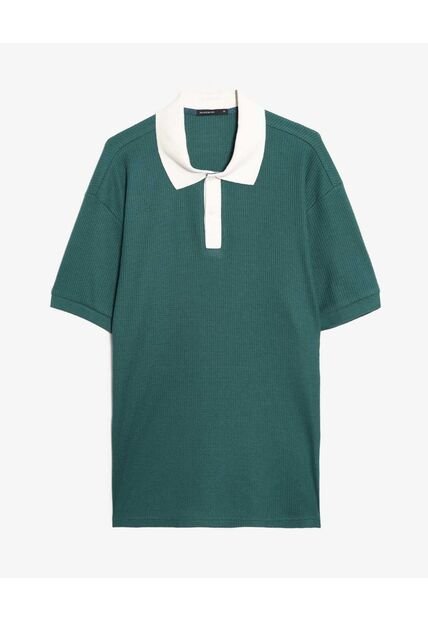 Polo Relaxed Tejida  Para Hombre Verde Seven Seven