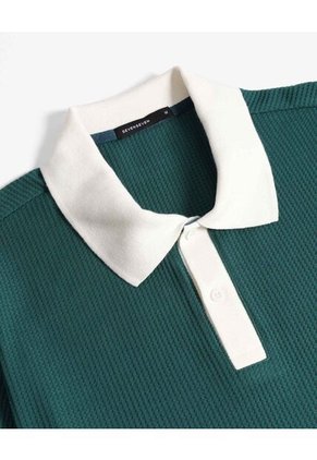 Polo Relaxed Tejida Para Hombre Verde Seven Seven