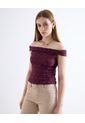 Camiseta  Para Mujer Crop Top Color Vino Marca Seven Seven #28096593 de Seven Seven