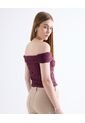 Camiseta  Para Mujer Crop Top Color Vino Marca Seven Seven #28096593 de Seven Seven