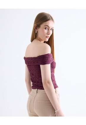 Camiseta  Para Mujer Crop Top Color Vino Marca Seven Seven #28096593