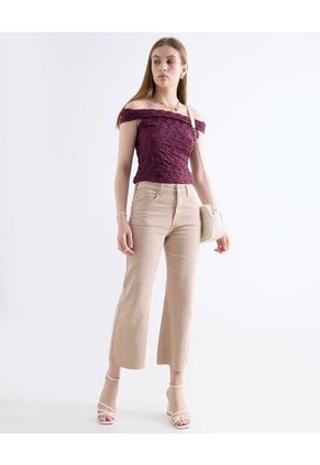 Camiseta  Para Mujer Crop Top Color Vino Marca Seven Seven #28096593