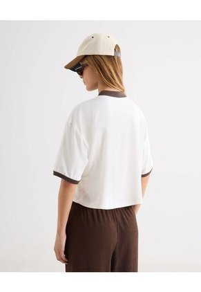 Camiseta  Para Mujer Manga Corta Cuello V Color Blanco Marca Seven Seven #28096643