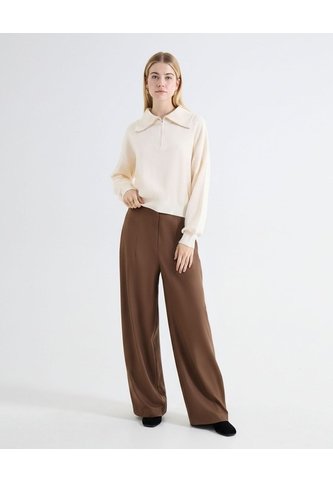 Pantalón Barrel Pretina Flexible  Para Mujer Café Seven Seven Seven Seven