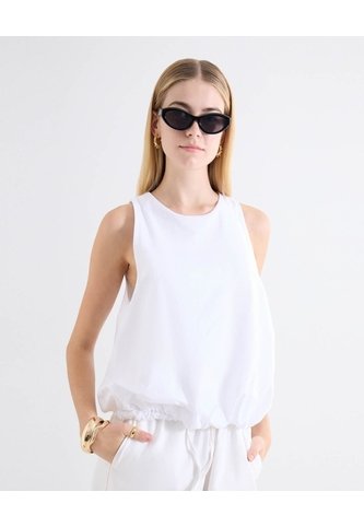 Blusa Manga Sisa Ruedo Globo  Para Mujer Blanco Seven Seven Seven Seven