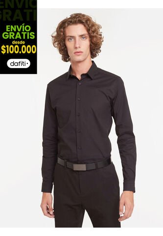 Camisa Para Hombre Manga Larga Cuello Casual M Color Negro Marca Seven Seven #45010676 Seven Seven