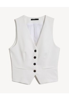 Chaleco Para Mujer Plano Color Marfil Marca Seven Seven #28250148