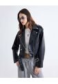 Chaqueta Biker De Cuero Sintético  Para Mujer Negro Seven Seven de Seven Seven