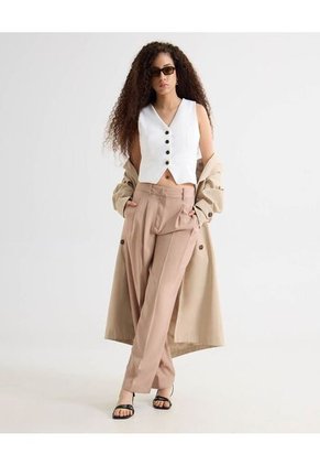 Chaleco Para Mujer Plano Color Marfil Marca Seven Seven #28250148