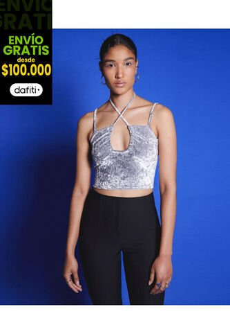 Camiseta Para Mujer Manga Sisa Color Gris  Marca Seven Seven #28095198 Seven Seven