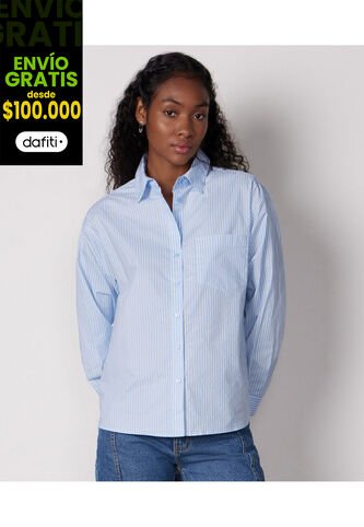 Blusa Para Mujer Manga Larga Color Azul  Marca Seven Seven #28123773 Seven Seven