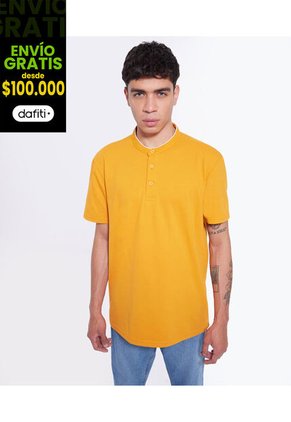 Polo Para Hombre Cuello Mao Color Cafe Marca Seven Seven #45110766