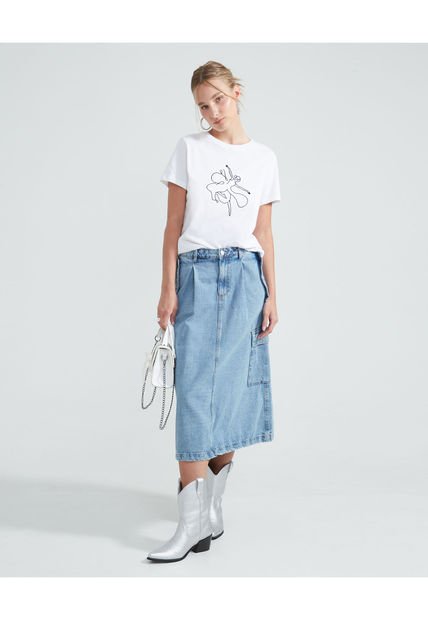 Falda Para Mujer Largo Color Azul  Marca Seven Seven #28140854