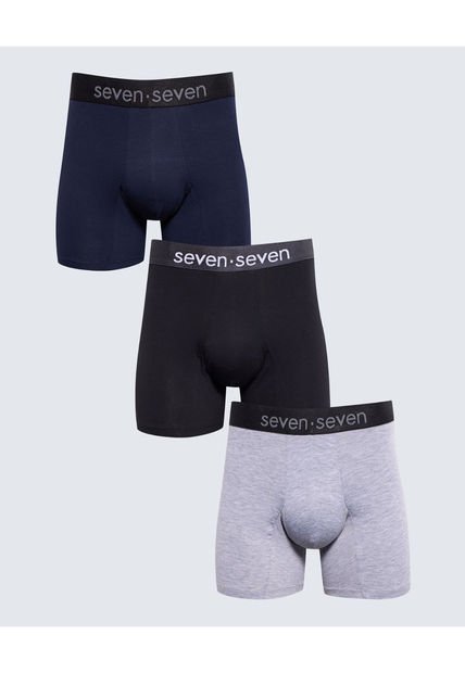 Boxer Para Hombre Fleat Seamer Medio Color Azul Oscuro Marca Seven Seven #45000355