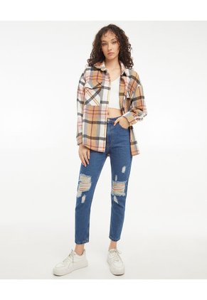 Jean Para Mujer Mom Color Azul Marca Seven Seven #28160695
