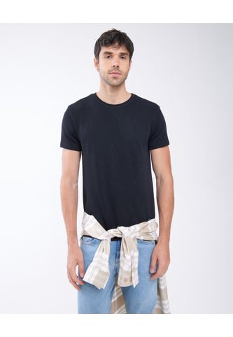 Camiseta Manga Corta Hombre Seven Poliéster Negro 45092379-9909 Seven Seven