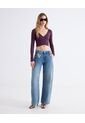Jean Wide Leg Tono Medio Dirty  Para Mujer Azul Seven Seven de Seven Seven