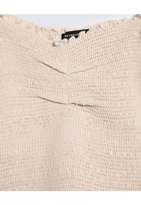 Blusa Para Mujer Manga Corta Color Beige Marca Seven Seven #28124006