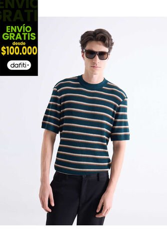 Camiseta  Para Hombre Manga Corta Cuello Redondo Color Verde Marca Seven Seven #45092793 Seven Seven