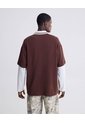 Polo Manga Larga  Para Hombre Café Seven Seven de Seven Seven