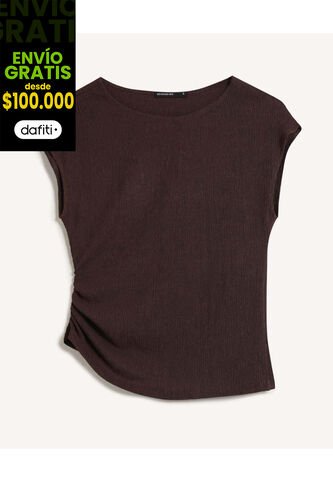 Camiseta  Para Mujer Manga Corta Cuello Redondo Color Café Marca Seven Seven #28096620 Seven Seven