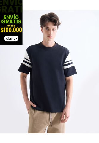 Polo  Para Hombre Cuello Tejido Sin Bolsillo Color Azul Marca Seven Seven #45110912 Seven Seven