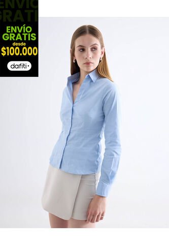 Blusa  Para Mujer Manga Larga Color Azul Marca Seven Seven #28124159 Seven Seven