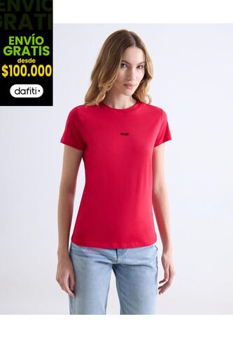 Camiseta  Para Mujer Manga Corta Cuello Redondo Color Rojo Marca Seven Seven #28096552 Seven Seven