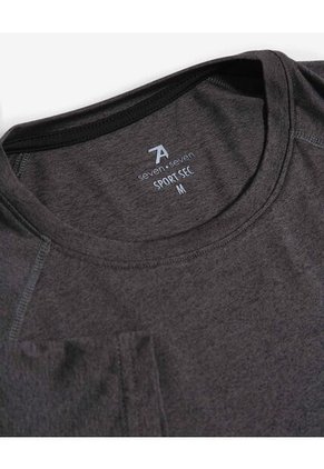 Camiseta Deportiva Texturizada  Para Hombre Negro Seven Seven