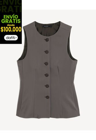 Chaleco  Para Mujer Plano Color Gris Marca Seven Seven #28250158 Seven Seven