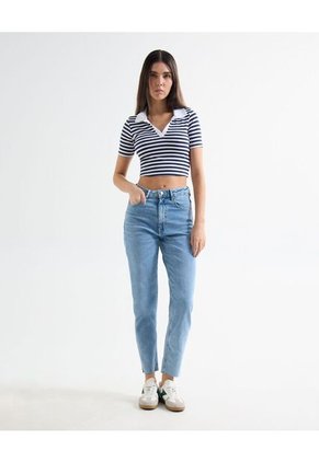 Camiseta Para Mujer Manga Corta Moda Color Azul Marca Seven Seven #28096198