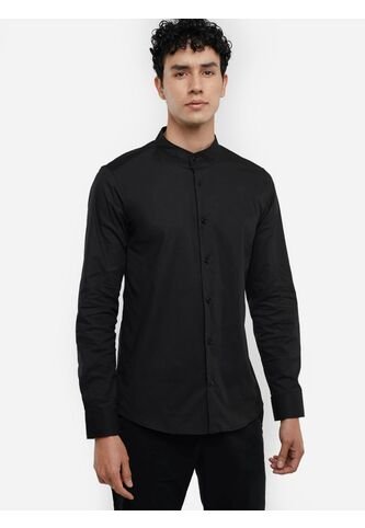 Camisa Cuello Mao  Para Hombre Negro Seven Seven Seven Seven