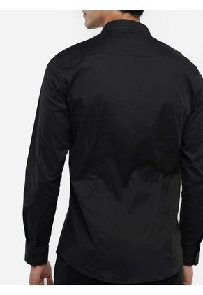 Camisa Cuello Mao  Para Hombre Negro Seven Seven